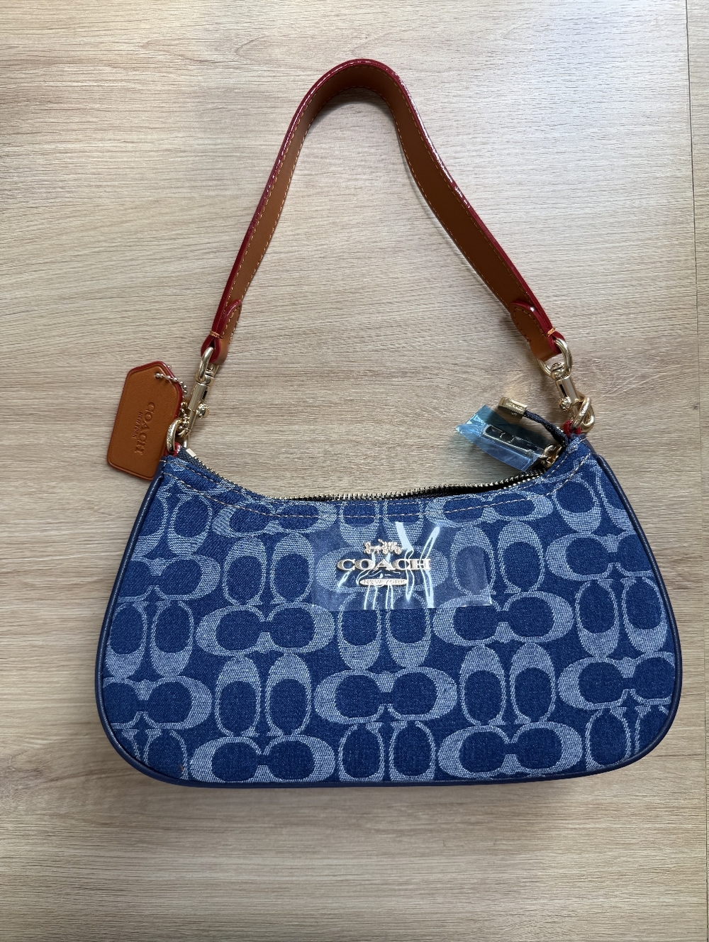 Coach Teri Shoulder Bag Denim Signature
